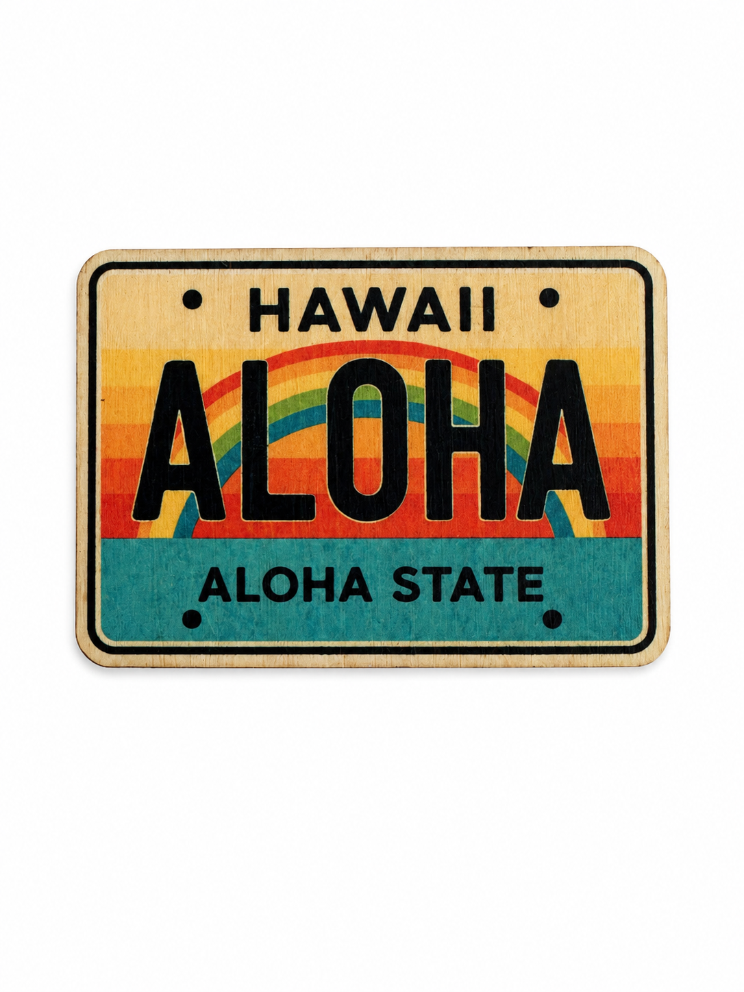 Bamboo Sticker - Aloha License Plate