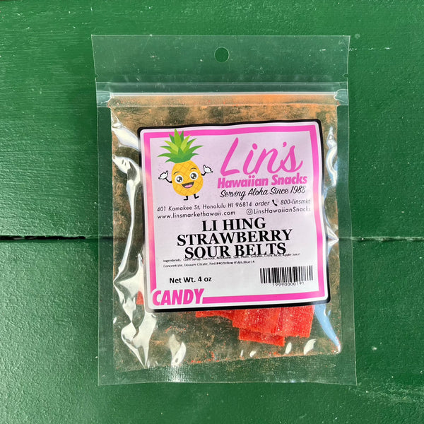 Li Hing Strawberry Sour Belts