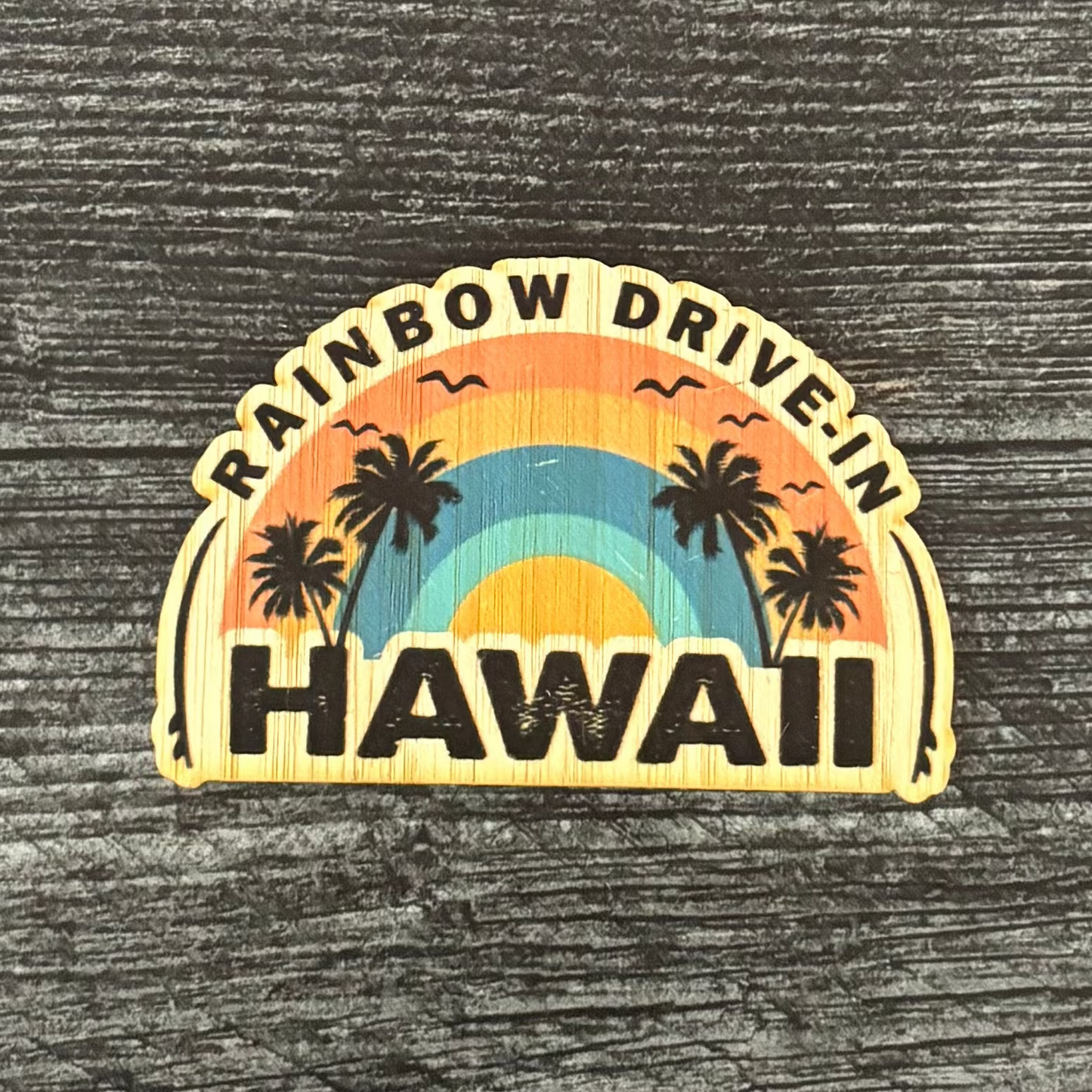 Bamboo Sticker - Rainbow Drive-In Hawaii