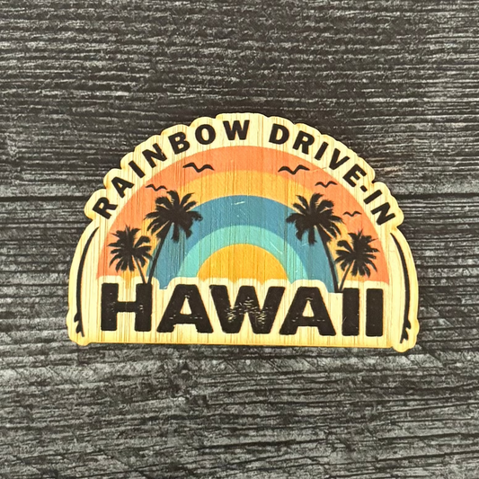 Bamboo Sticker - Rainbow Drive-In Hawaii